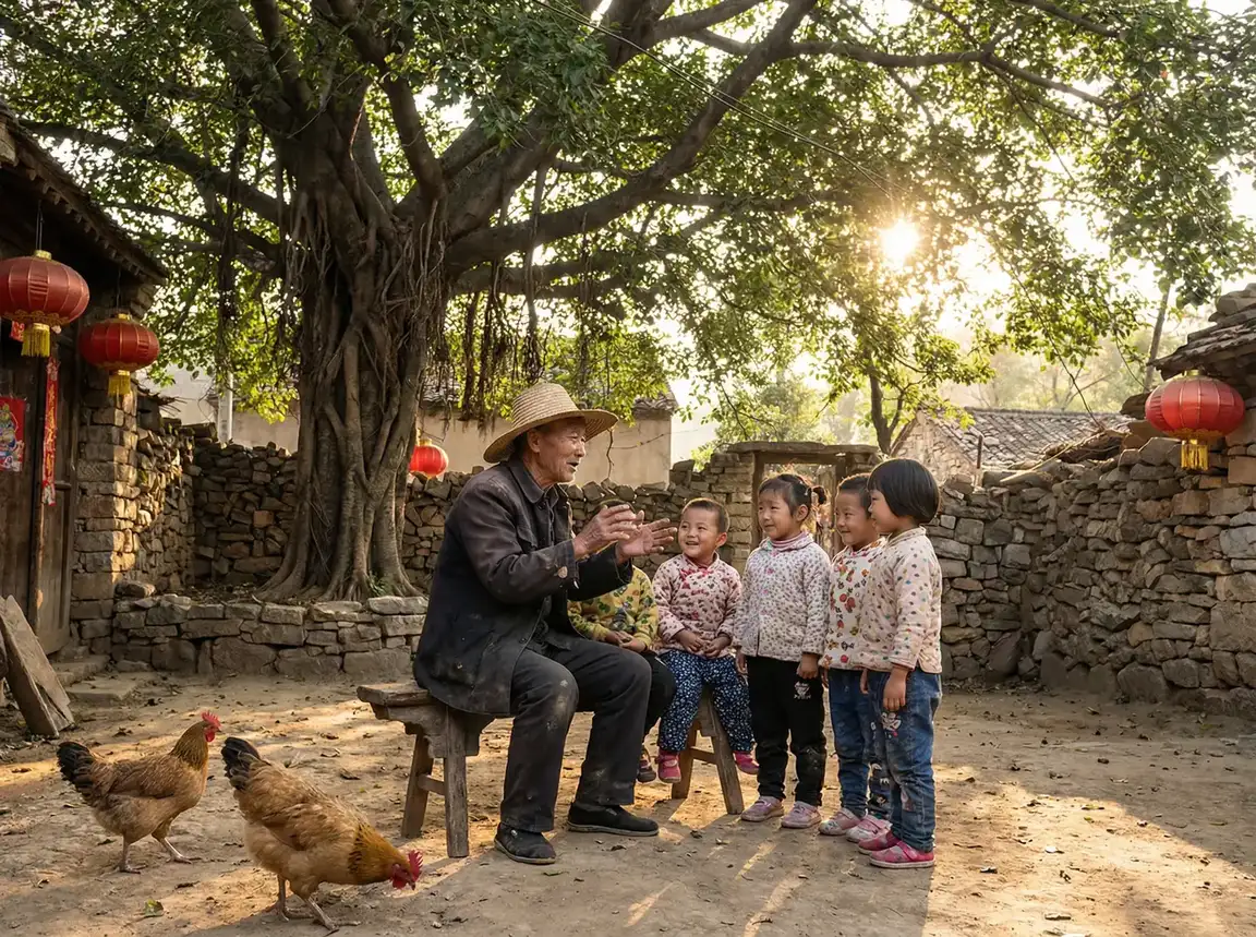 老人在大榕树下给孩子们讲故事 - 如此可爱的我们在线观看 乡村记忆
